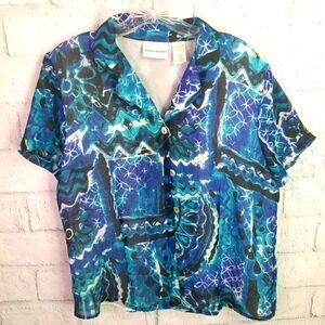 Alfred Dunner Short Sleeve Button Shirt.Size 12.
